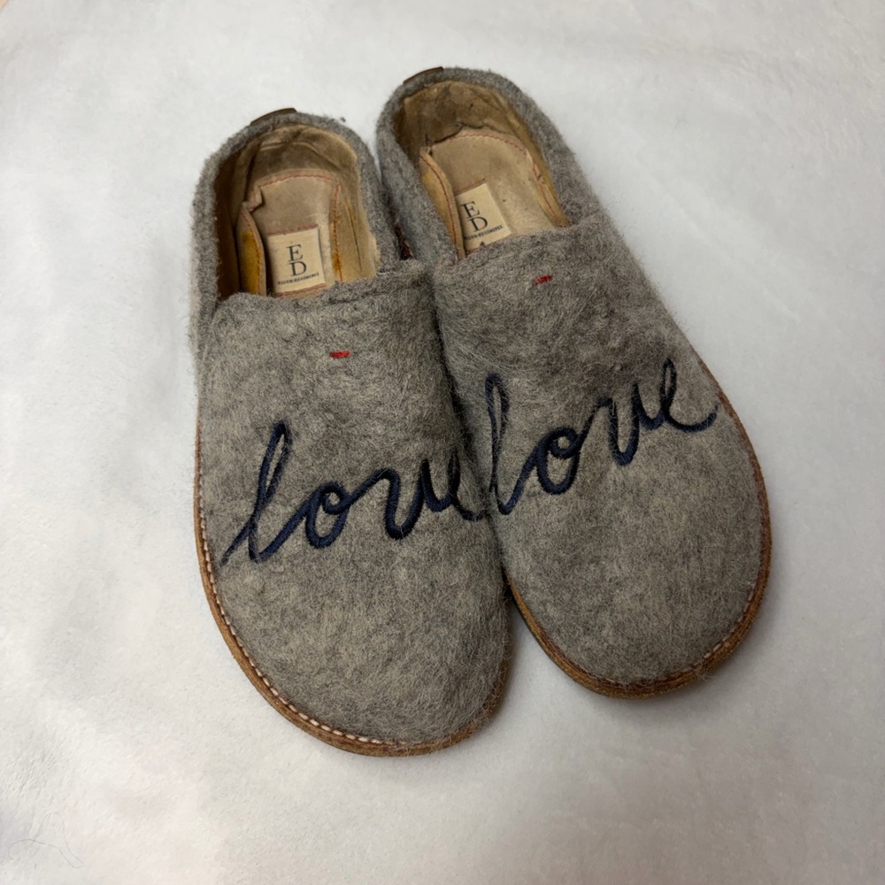 Ellen Degeneres Gray Wool Slippers